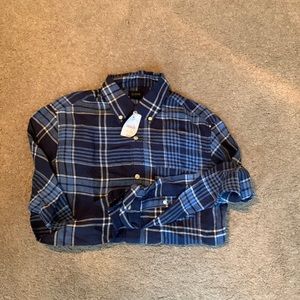 Blue Plaid J Crew Flannel Size Small